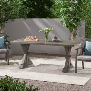 Lamphere Rectangle Aluminum Modern Dining Table Dark Gray - Christopher Knight Home