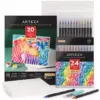Arteza Watercolor Painting Art Set, Real Brush Pens 24 and Foldable Canvas Paper (ARTZ-3565)