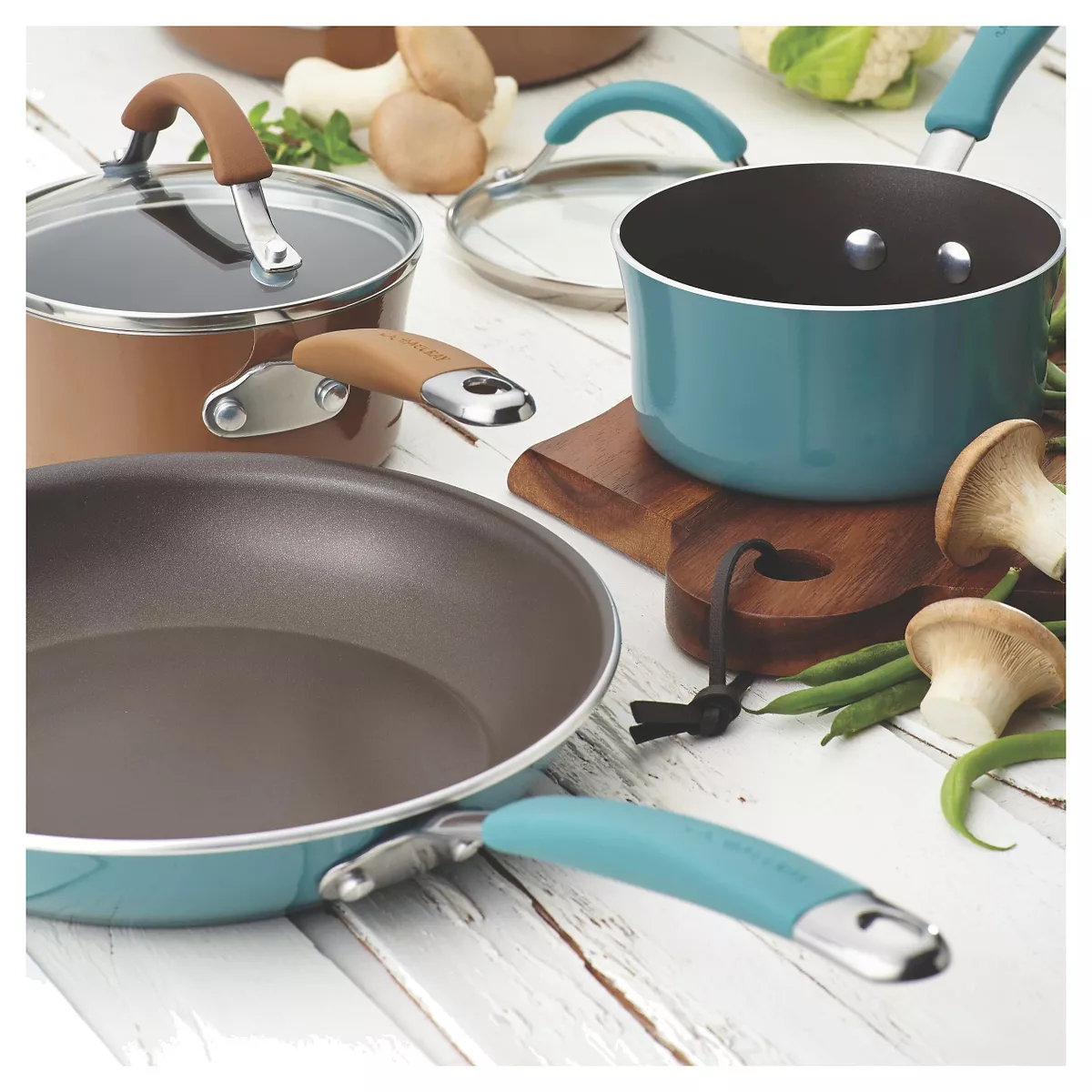 Rachael Ray Cucina Twin Pack Open Skillets - Blue (9.25