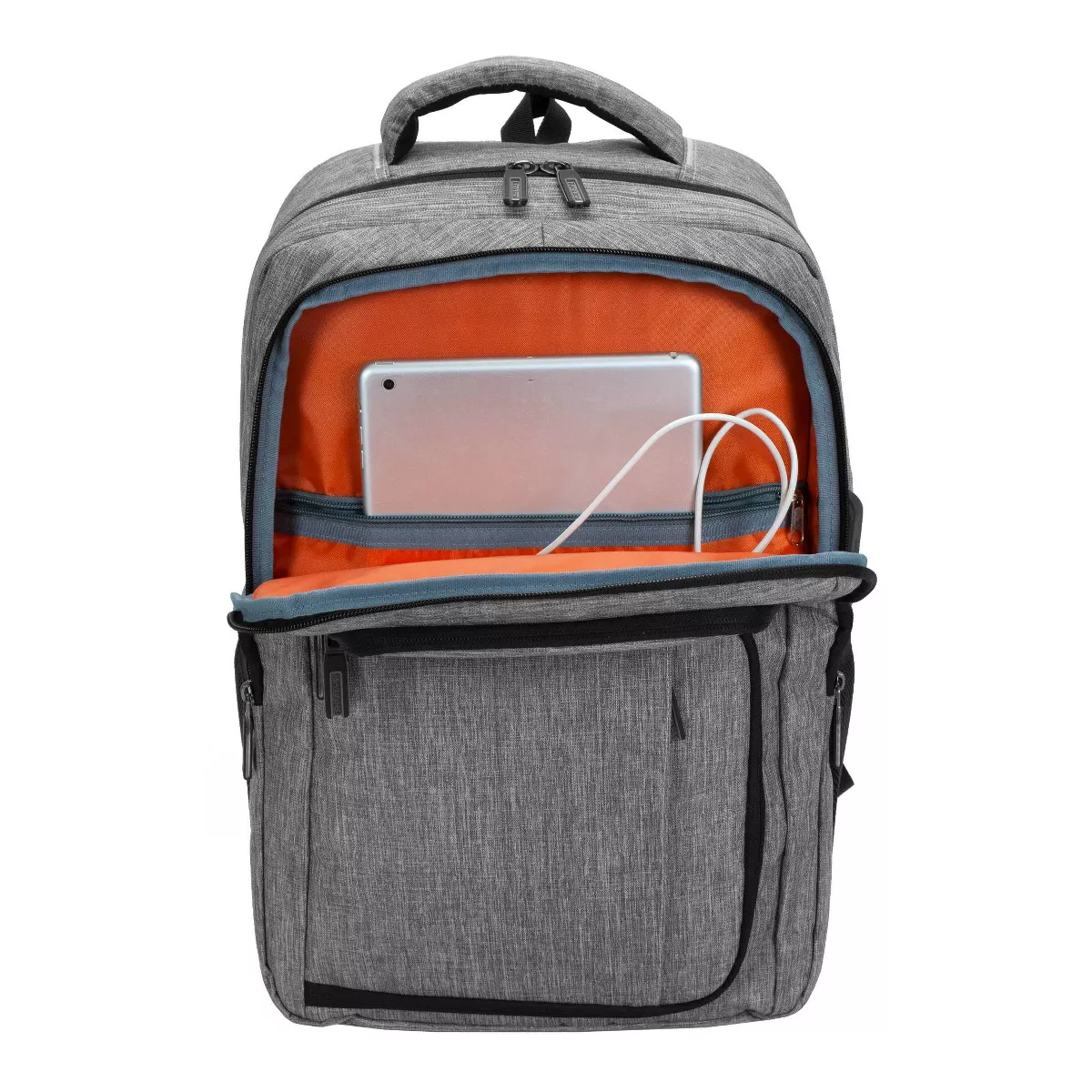 Rockland 18.5'' Slim Pro USB Laptop Backpack - Gray