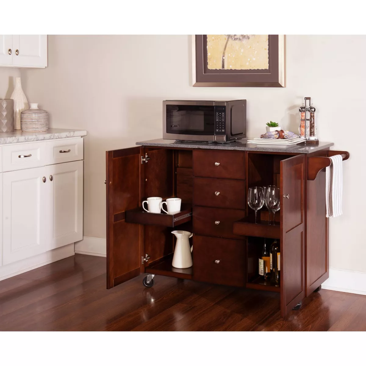 Alanis Kitchen Cart Espresso - Linon