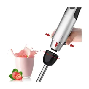 KOIOS HB-2050 800 Watt Electric 12 Speed 4 In 1 Immersion Hand Blender Kitchen Appliance with Anti Splash S-Shaped Blade, Black