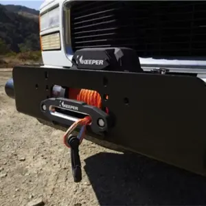 Keeper KX95132 Extreme Series 12 Volt 9500 Pound Capacity Electric Winch for Mid to Full Size Vehicles with 85 Foot Sythetic Rope Cable, Black