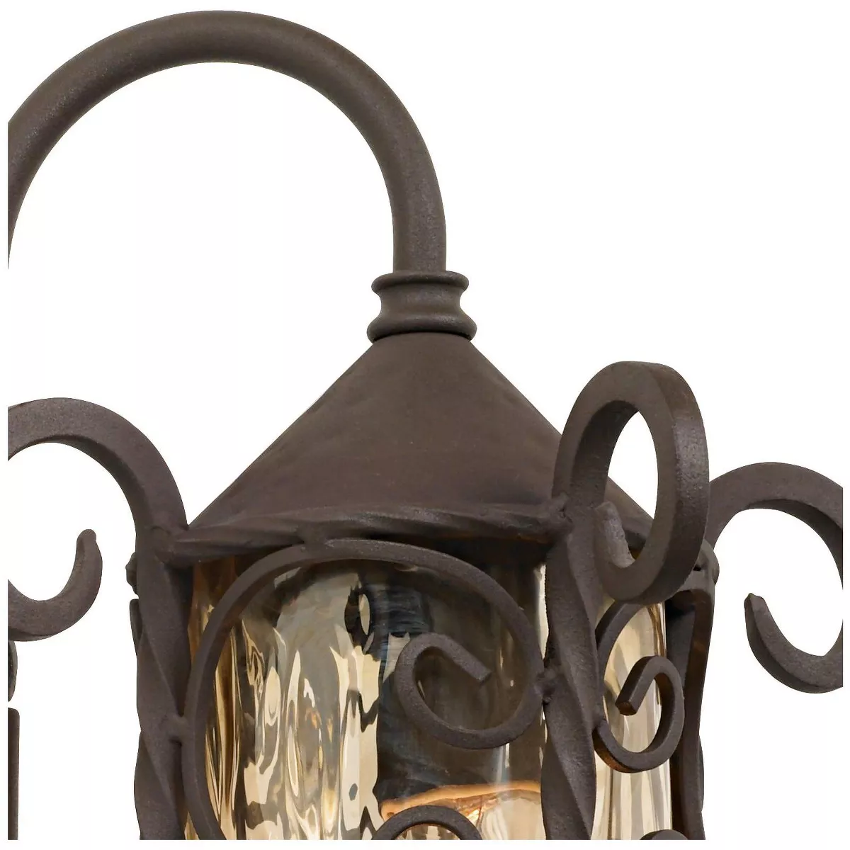 John Timberland Rustic Outdoor Wall Light Fixture Dark Walnut Iron Scroll 13 1/4