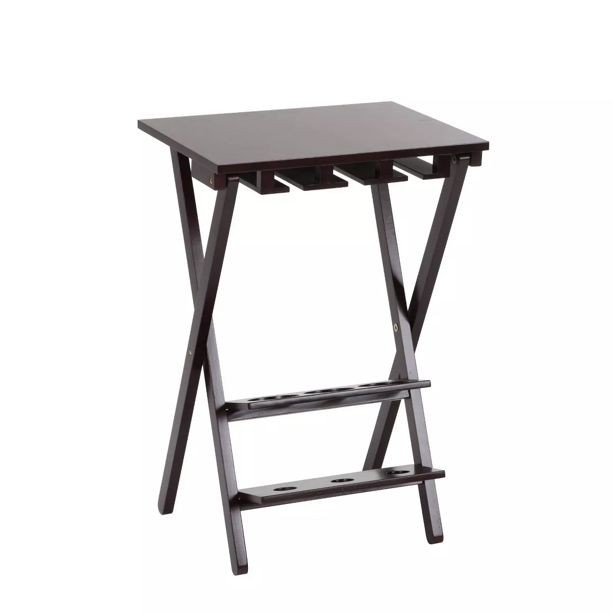 Wood Folding Wine Rack with Removable Tray Espresso - Room and Joy