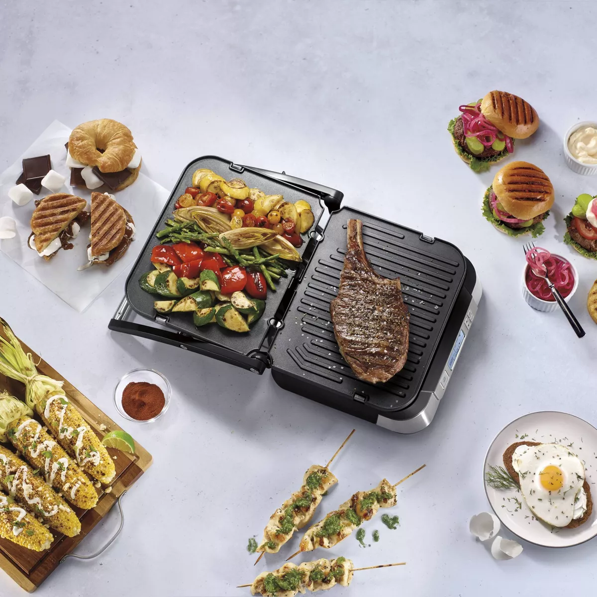 Cuisinart Contact Griddler with Smoke-less Mode - Brushed Stainless Steel - GR-6STG