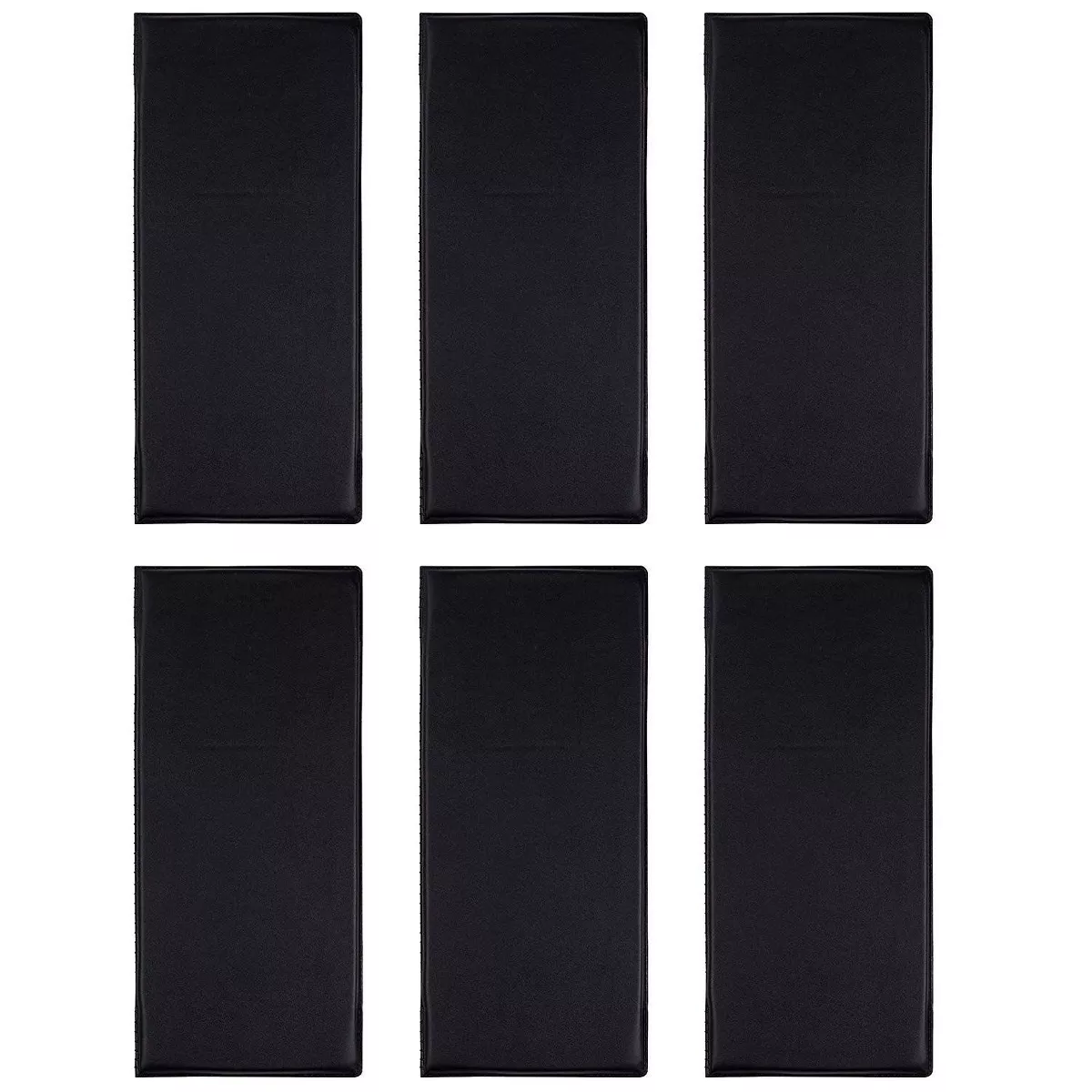Juvale 6-Pack Black Restaurant Menu Cover Holder, Double View with Clear PVC Sheets, 11.3 x 5 in