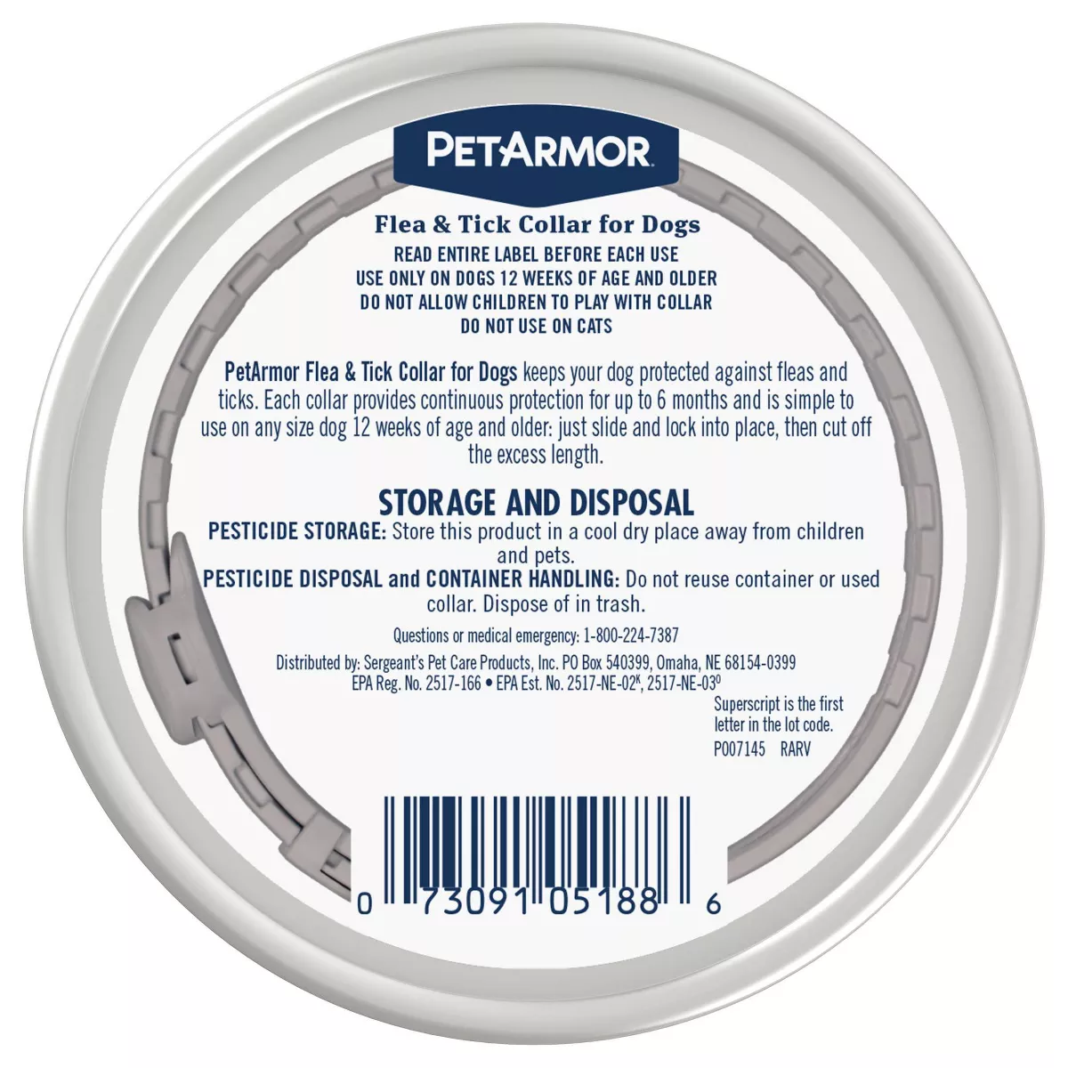 Pet Armor Flea and Tick Collar for Dogs