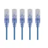 Monoprice Cat6A Ethernet Patch Cable - 7 Feet - Blue | Network Internet Cord - RJ45, 550Mhz, UTP, Pure Bare Copper Wire, 10G, 30AWG, 5-Pack - SlimRun