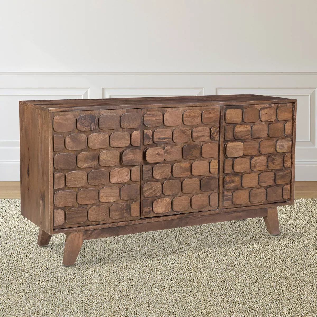 Darby 3 Cabinet Accent Server Walnut - Steve Silver Co.