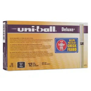 uni-ball Stick Roller Ball Pen Fine 0.7mm Black Ink Champagne Barrel Stand 60052