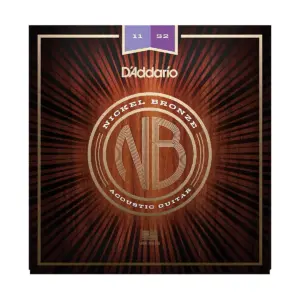 D'Addario NB1152 Nickel Bronze Custom Light Acoustic Strings 2-Pack with EJ16 Phosphor Bronze Light Single-Pack