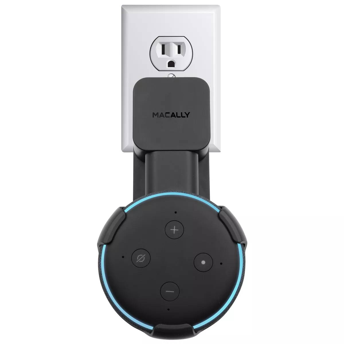 Macally Echo Dot Wall Mount Holder On Outlet Plug In Hanger Accessories - Gen 3