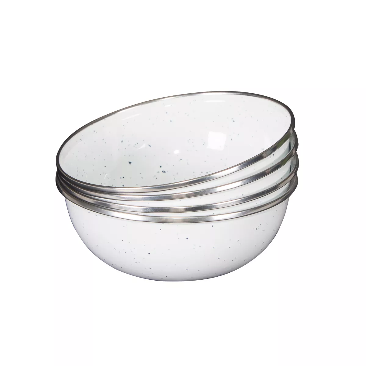 Stansport Enamel Camping Tableware Set 24 Pieces White