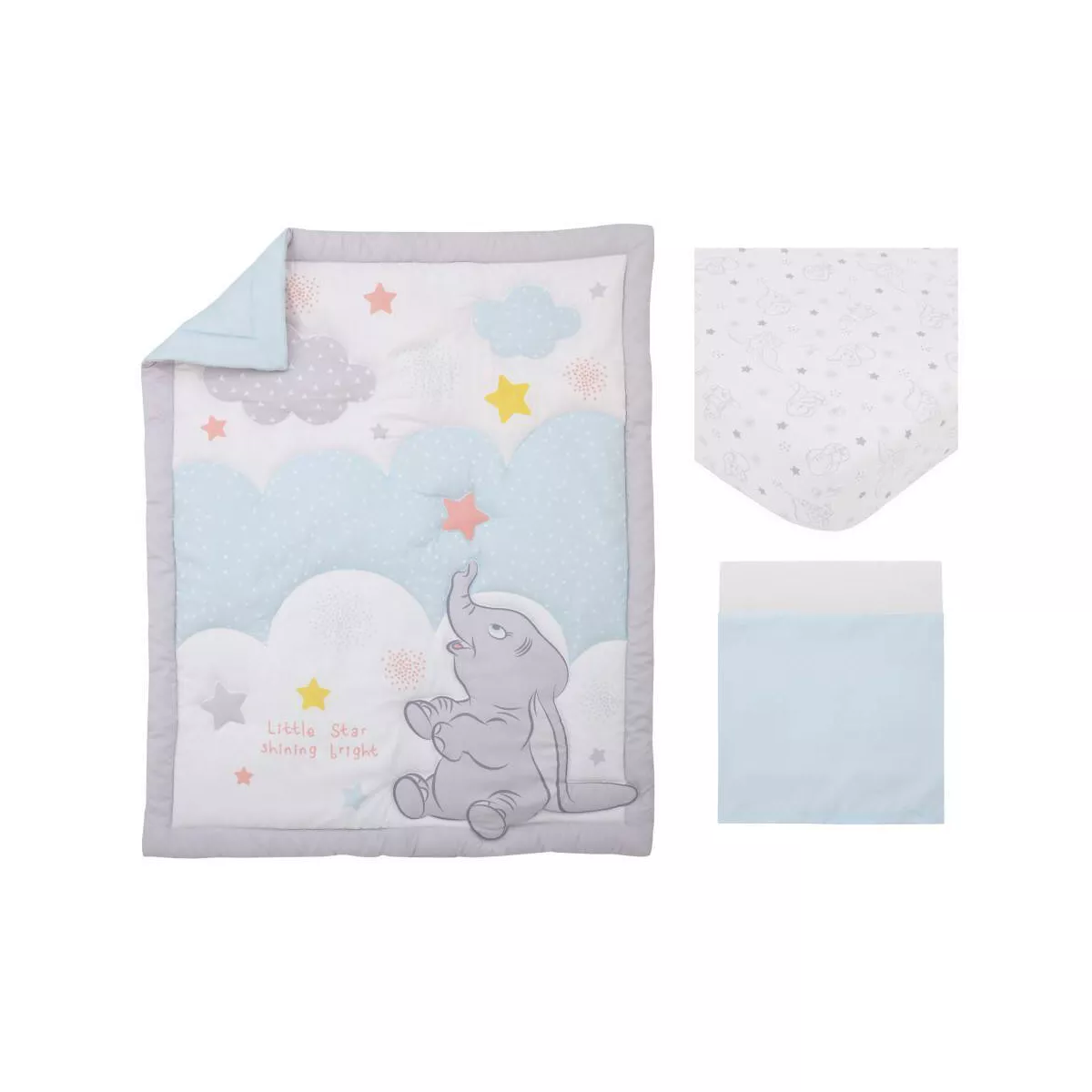 Disney Dumbo - Shine Bright Little Star Nursery Crib Bedding Set - 3pc