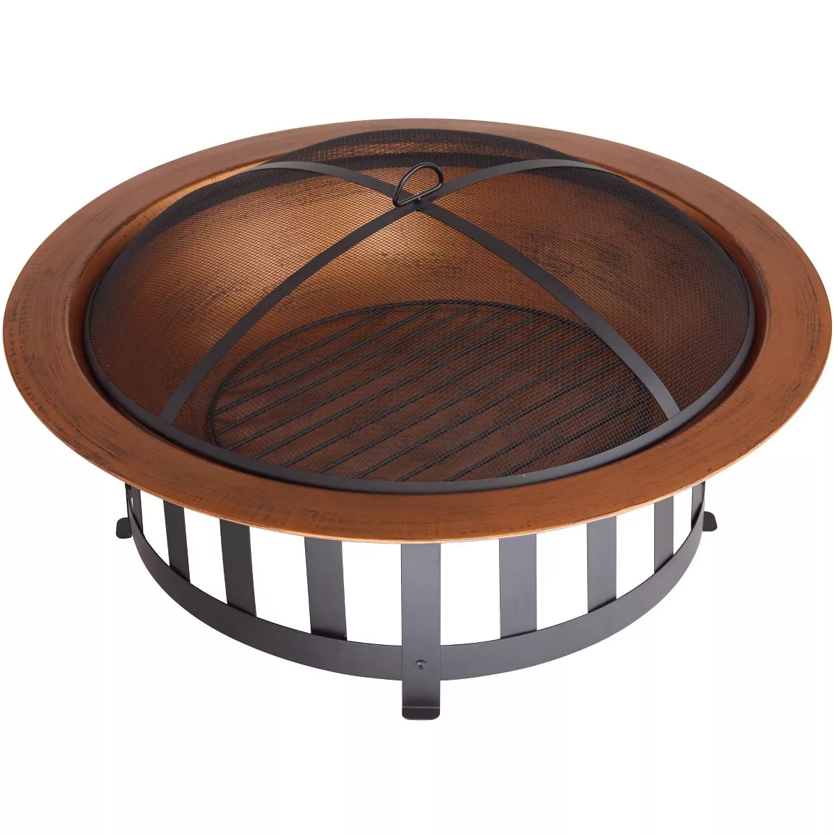 John Timberland Copper and Black Outdoor Fire Pit Round 40