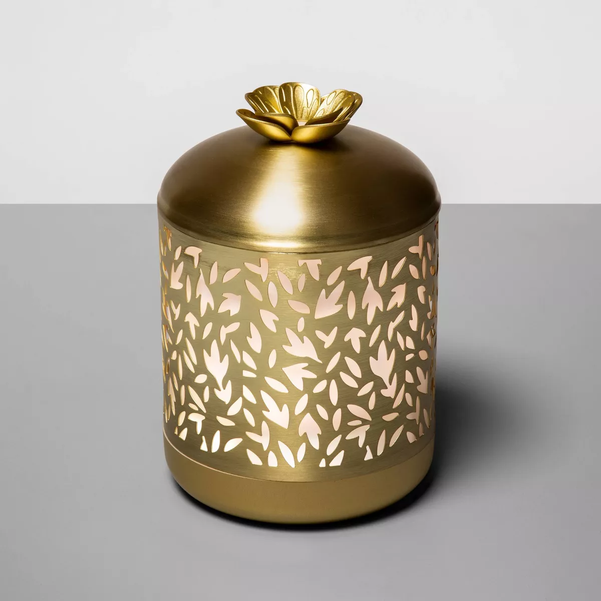 200ml Metal Flower Cutout Color-Changing Oil Diffuser Gold - Opalhouse™