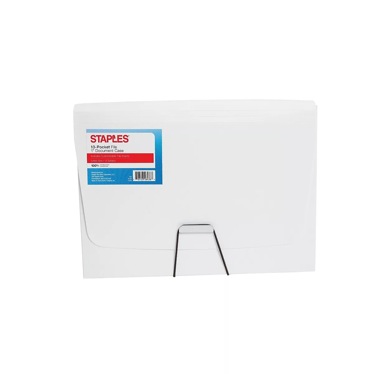 Staples Poly Expanding File w/ Document Case Letter 13-Pocket Assorted Colors TR51805/51805