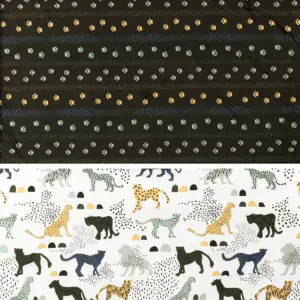Full Safari Wild Cats DreamIt Comforter and Pillowcase White/Green - South Shore