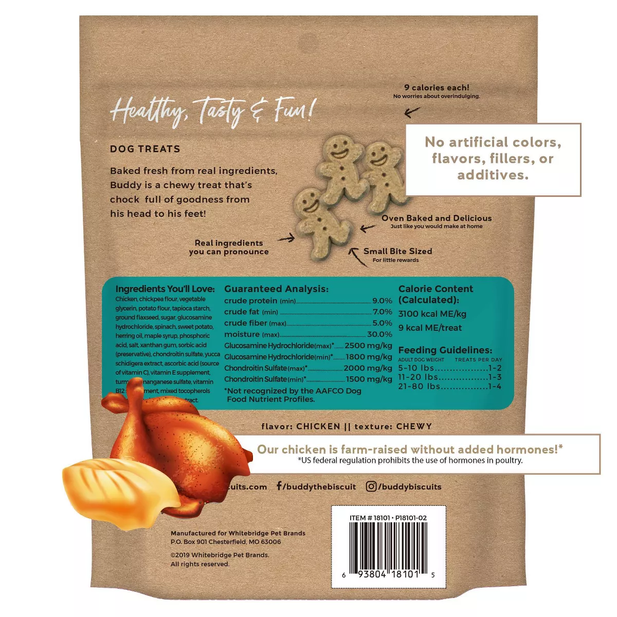 Buddy Biscuits Chicken Hip & Joint Chews Dog Treats - 5oz