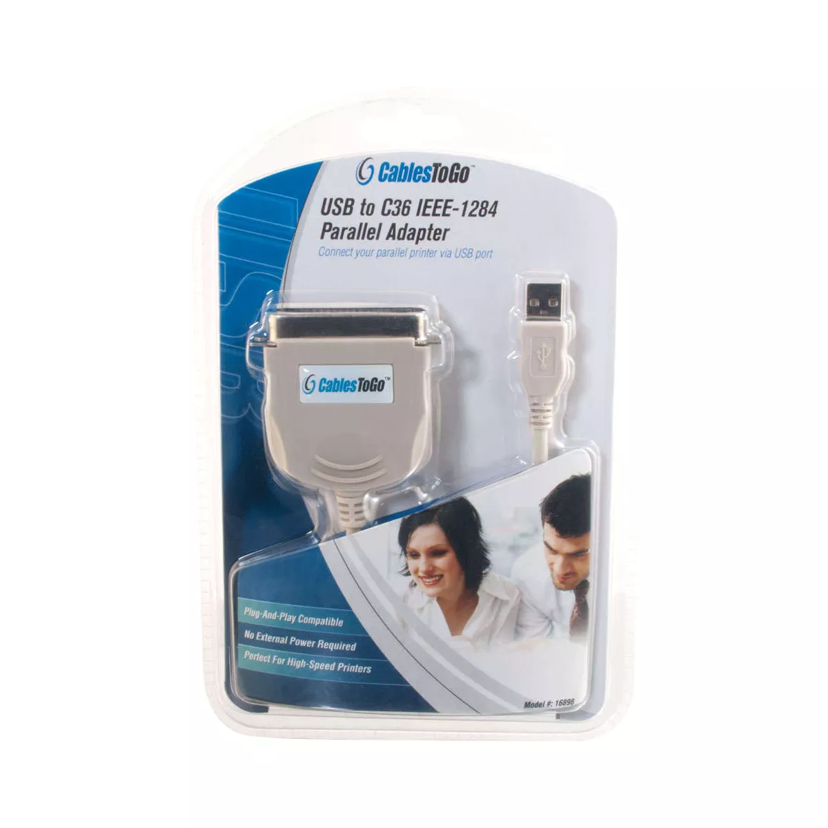 C2G 6ft USB to C36 Parallel Printer Adapter Cable - Category 6 for Network Device - 500 ft - Bare Wire - Bare Wire - Gray