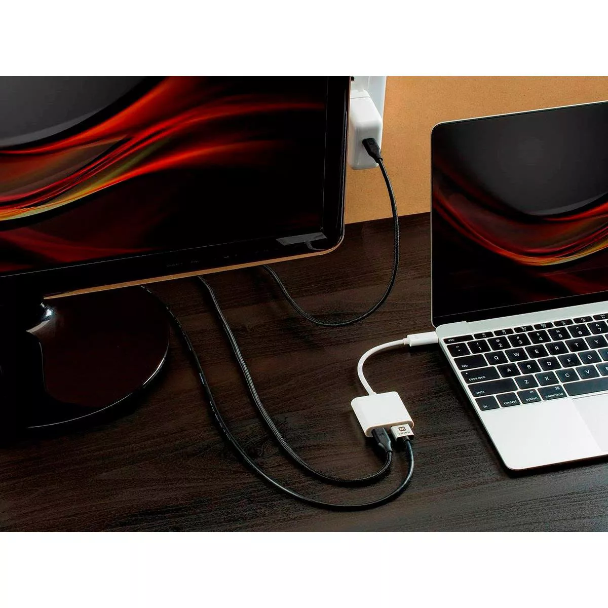 Monoprice USB-C to HDMI and USB-C (F) Dual Port Adapter, Compatible With USB-C Equipped Laptops, Such As The Apple Macbook And Google Chromebook