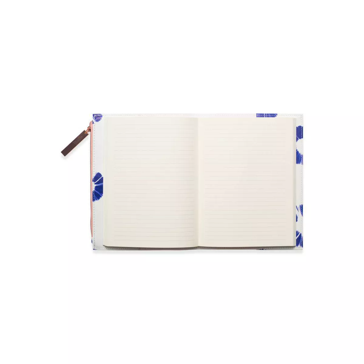 Leatherette Journal with Zipper Pouch Indigo Batik - DesignWorks Ink