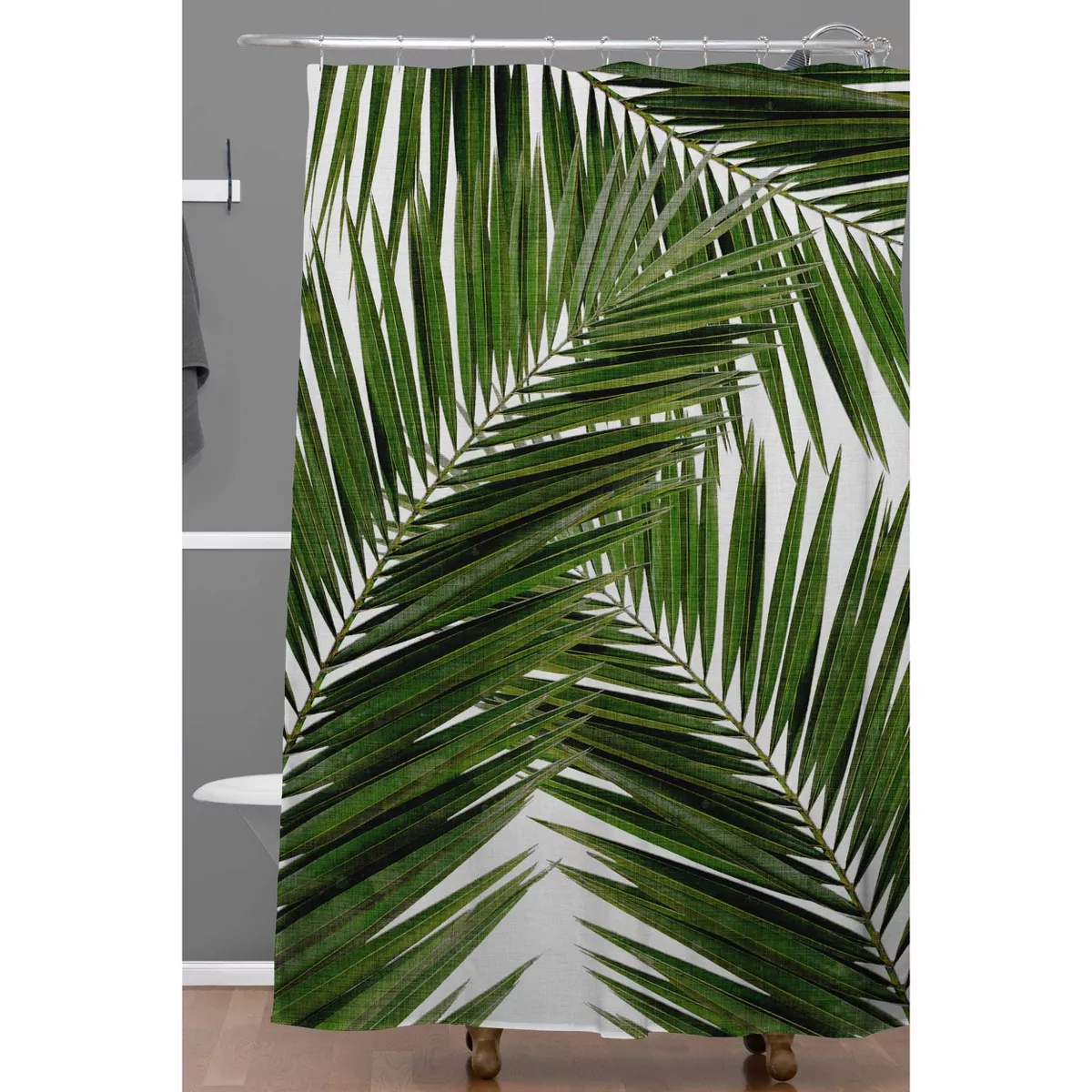 Orara Studio Palm Leaf Shower Curtain Green - Deny Designs