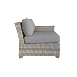 Fairmont 8pc Patio Sectional Seating Set with Club Chairs & Cushions - Gray - TK Classics