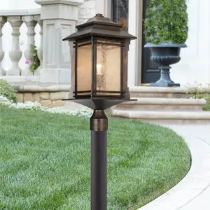 Franklin Iron Works Mission Outdoor Post Light Fixture LED Walnut Bronze 37 1/2