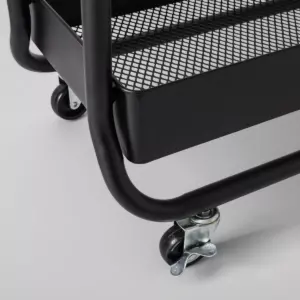 Wide Metal Cart with Wheels Black - Made By Design™