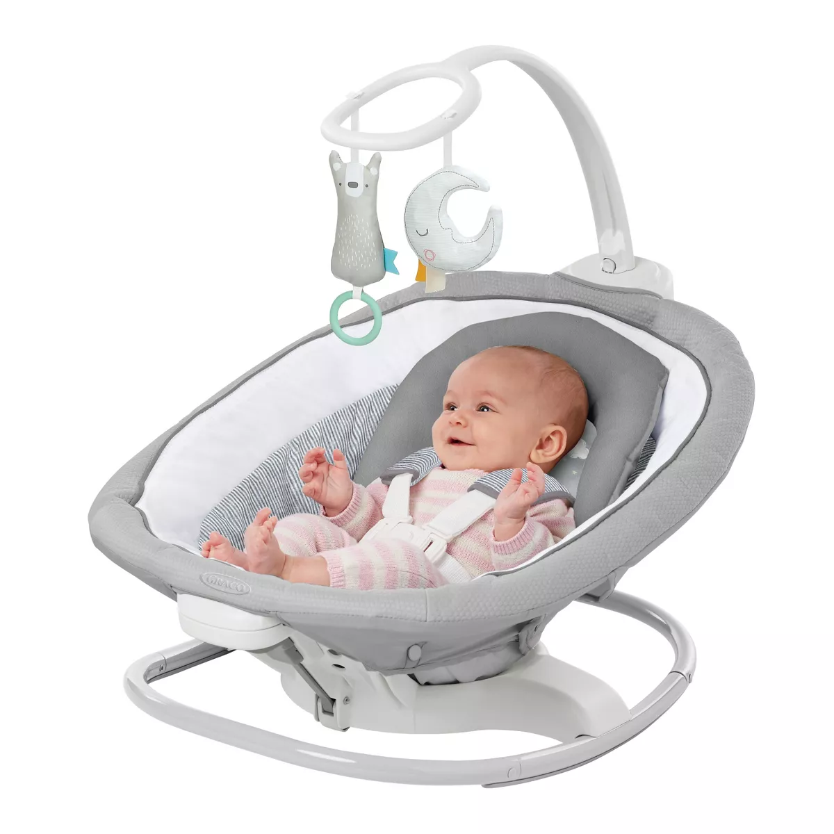 Graco Sense2Soothe Baby Swing with Cry Detection Technology in Sailor - White