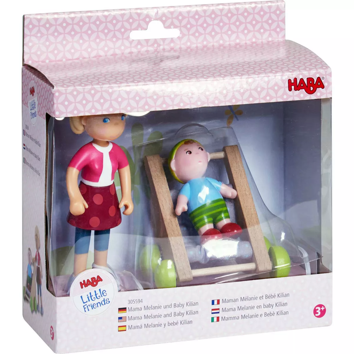 Little Friends Mommy Melanie and Baby Figures with Stroller