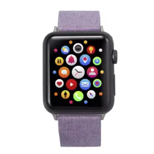 Insten Canvas Woven Fabric Band for Apple Watch 38mm 40mm All Series SE 6 5 4 3 2 1, For Women Girls Replacement Strap, Lavender Purple