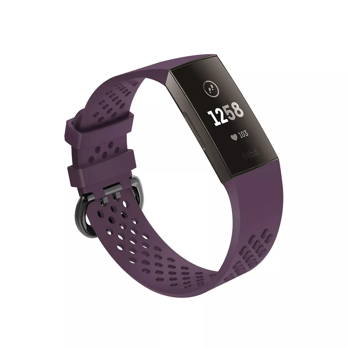 Insten Soft TPU Rubber Replacement Band Compatible with Fitbit Charge 4 & Charge 3, Purple
