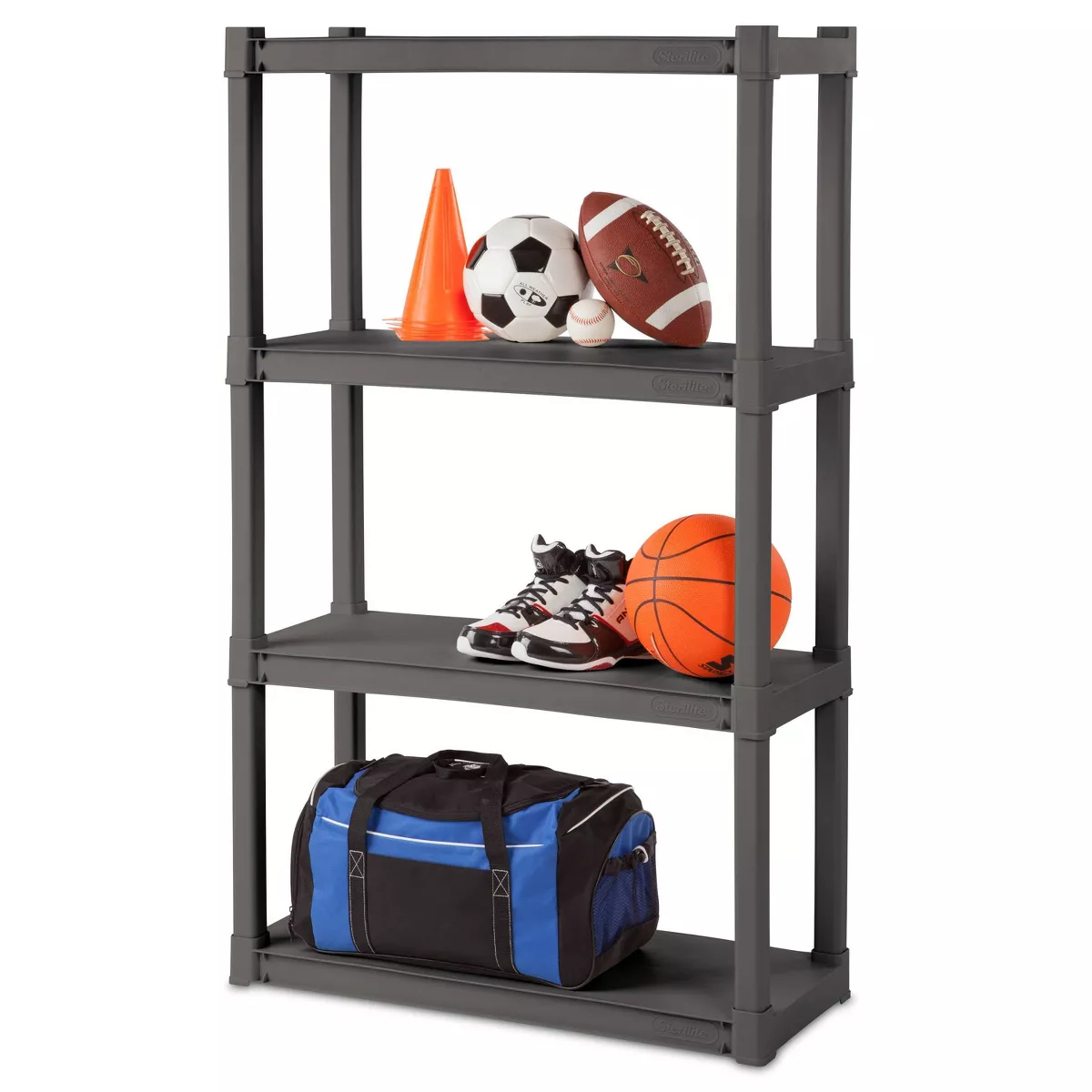 Sterilite 4-Shelf Storage Unit Gray