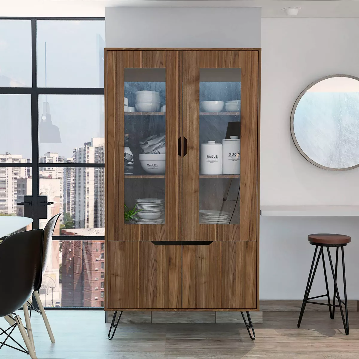 Aster Pantry Cabinet Mahogany - RST Brands