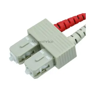 Monoprice Fiber Optic Cable - 10 Meter - Aqua | LC to SC, OM3, 50/125 Type, Multi Mode, 10Gb, Duplex