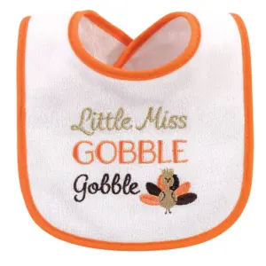 Hudson Baby Infant Girl Cotton Terry Drooler Bibs with Fiber Filling 10pk, Holiday Girl I Am One, One Size