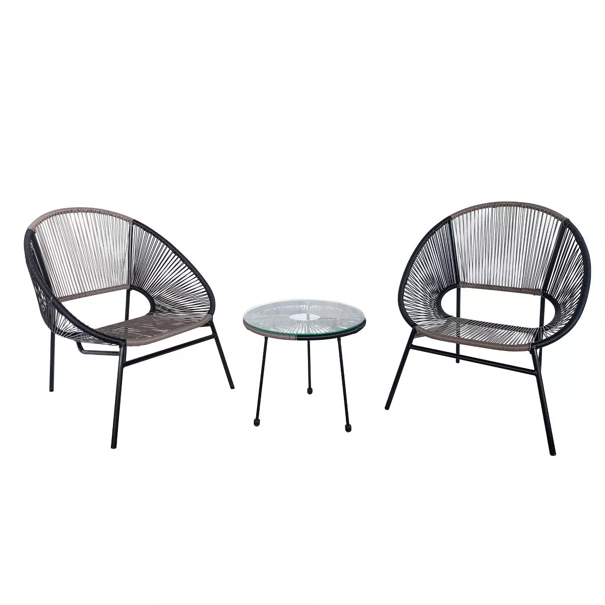 Outdoor 3pc Conversation Set - Black - TK Classics