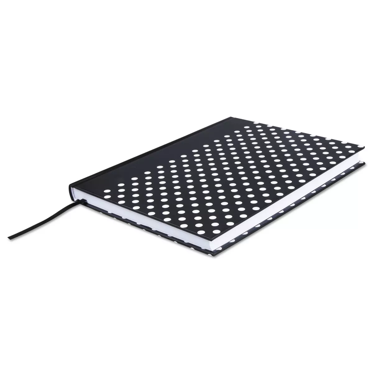 Universal Casebound Hardcover Notebook 10 1/4 x 7 5/8 Black with White Dots 66350