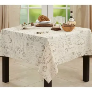 Beige Letters Tablecloth - Saro Lifestyle