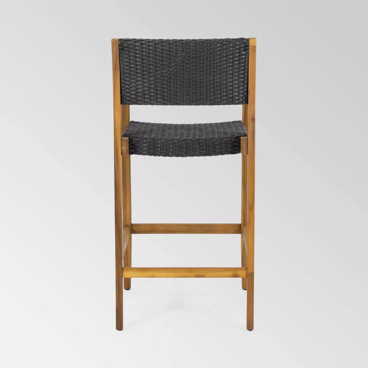 Genesee 2pk Acacia Wood Bar Stools - Teak/Black - Christopher Knight Home