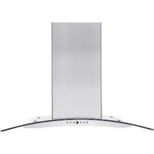 ZLINE GL14i-36 400 CFM 36 Inch Middle Island Mount Ductless Range Hood with 4 Speed Motor and LED Lights, Stainless Steel and Glass Style