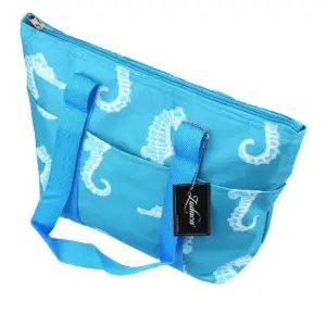 Zodaca Large Insulated Lunch Tote Bag, Seahorse