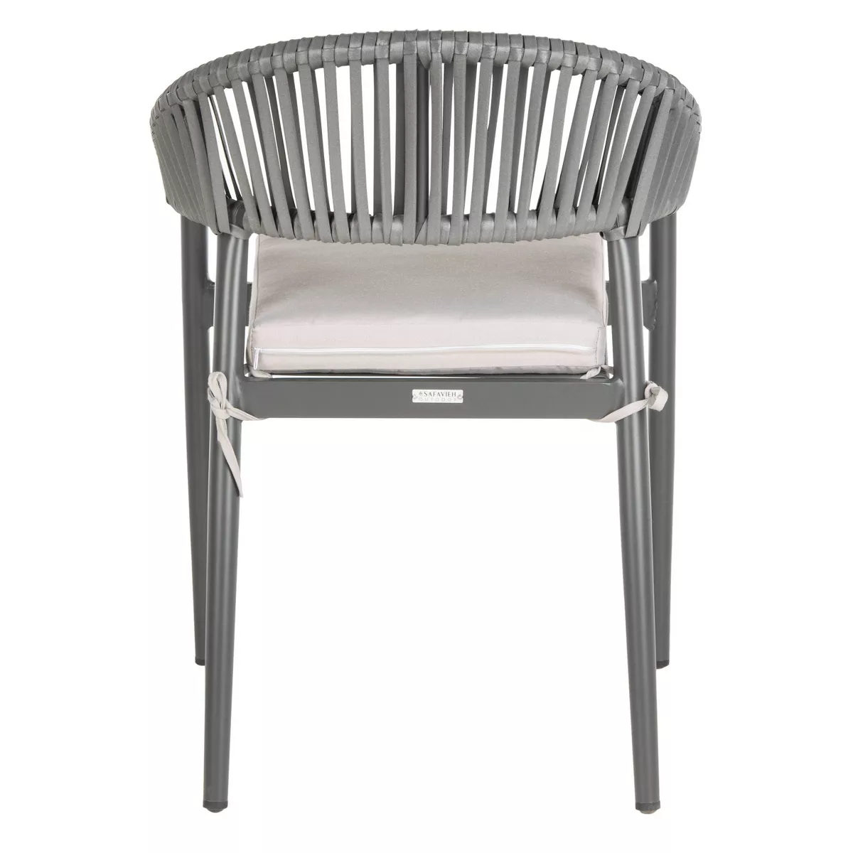 Greer 2pk Stackable Rope Accent Chair - Gray/Gray Cushion - Safavieh