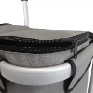 Homz 4670008 2 Large Wheel Fabric Euro Tote Aluminum Framed Storage Portable Foldable Gray Organizer Cart with Heavy Duty Polyester Bag, Medium