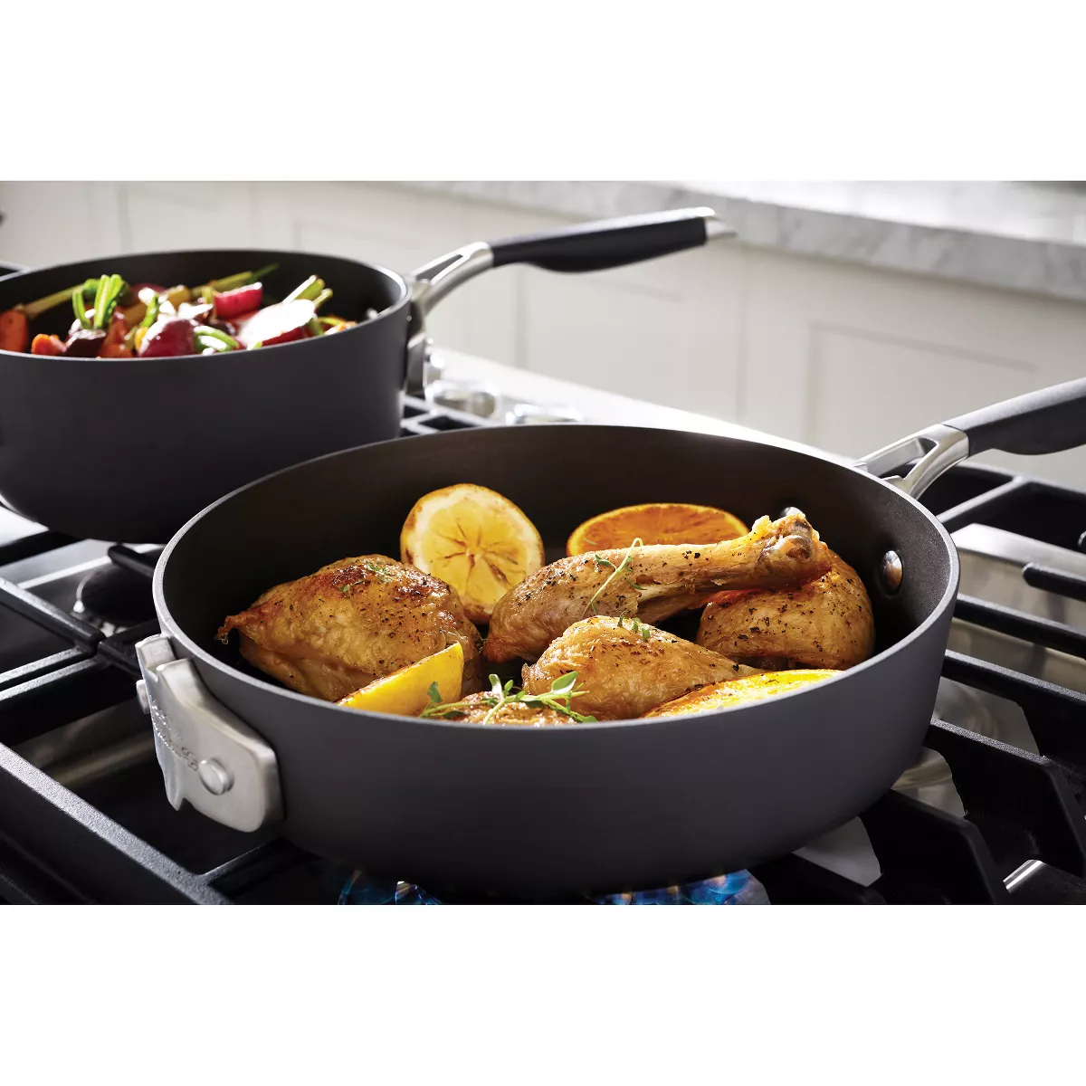 Calphalon Select 9pc Space Saving Hard-Anodized Nonstick Cookware Set