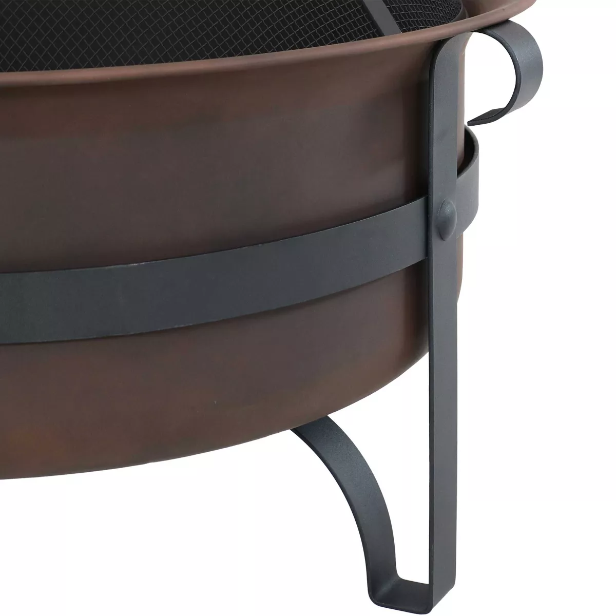 Sunnydaze Outdoor Camping or Backyard Large Round Cauldron Fire Pit Bowl with Log Poker and Spark Screen - 29