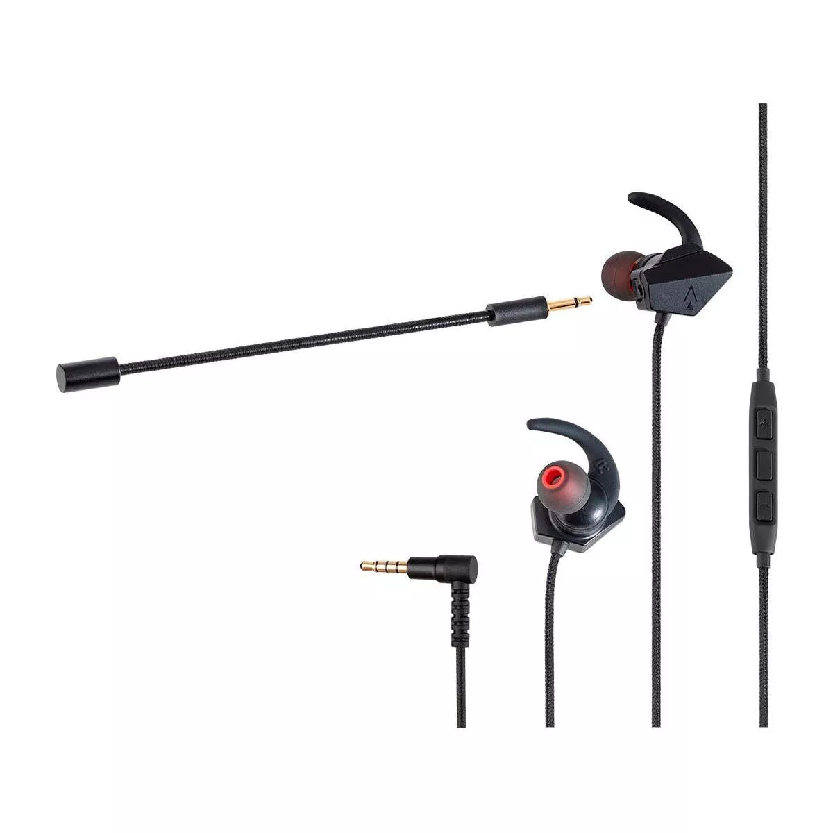Dark Matter by Monoprice Nova Mobile Gaming Earphones - 10mm, Detachable Boom Mic, Inline Remote/Mic, iOS/Android/Switch Compatible